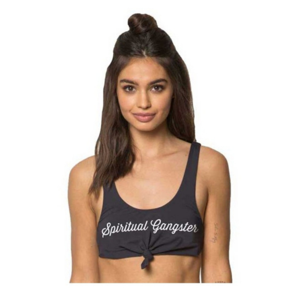 Spiritual Gangster Script Warrior Bikini Top Large